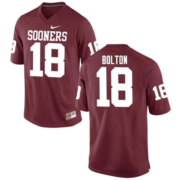 Oklahoma Sooners #18 Curtis Bolton College Football Jerseys Game-Crimson